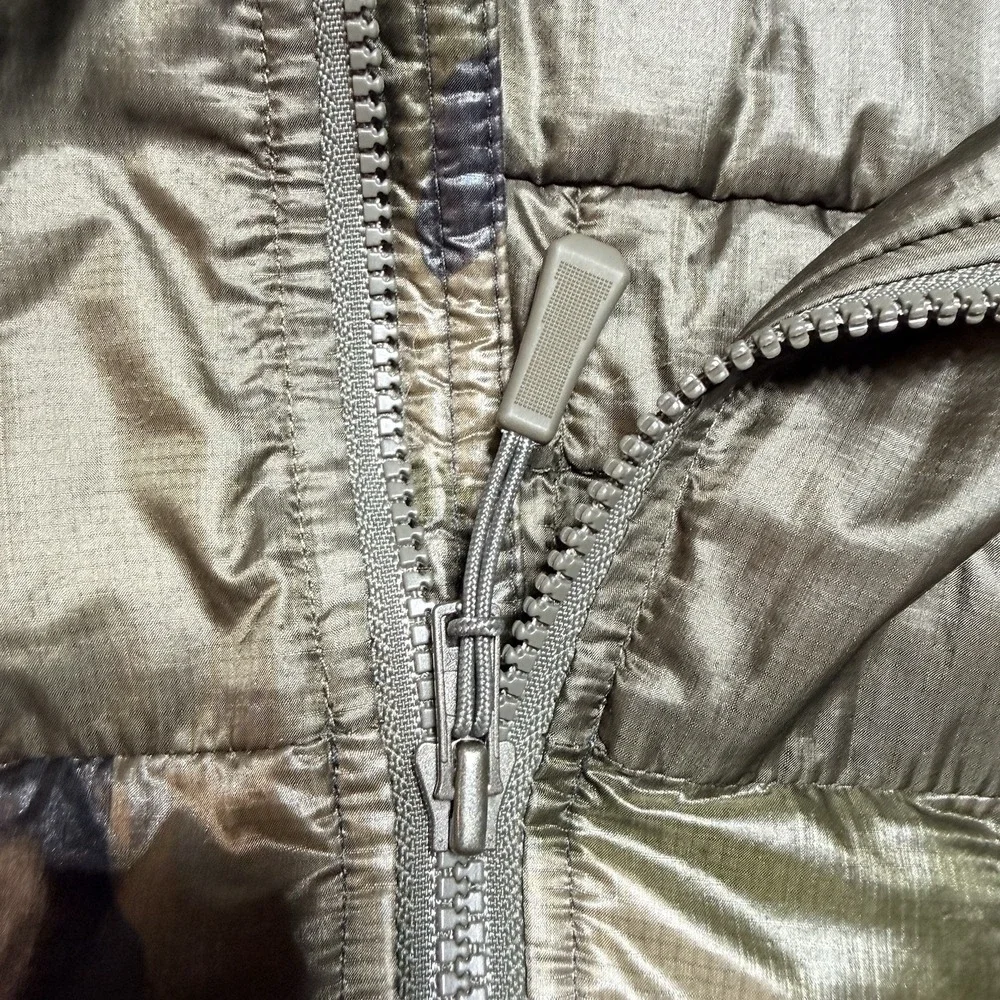 The North Face Large Thermoball Vest Mens Green Camo Primaloft Puffer Full Zip